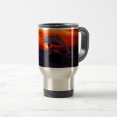 Nautical Jumping Dolphins Oranje Ocean Sunset Reisbeker (Voorkant rechts)