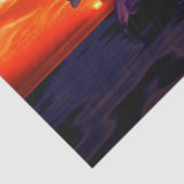 Nautical Jumping Dolphins Oranje Ocean Sunset Tissuepapier (Detail)