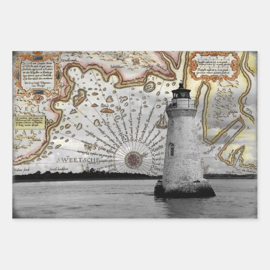 Nautical junk journal, papier inpakpapier vel (Voorkant)