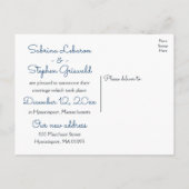 Nautical Just Married Navy Blue Anchor Wedding Aankondigingskaart (Achterkant)