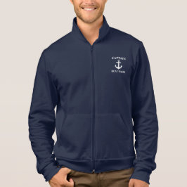 Nautical Kapitein Boat Name Anchor Blue Hoodie