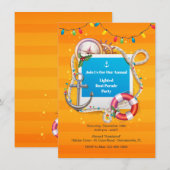 Nautical Kerst Boot Parade Uitnodiging (Voorkant / Achterkant)