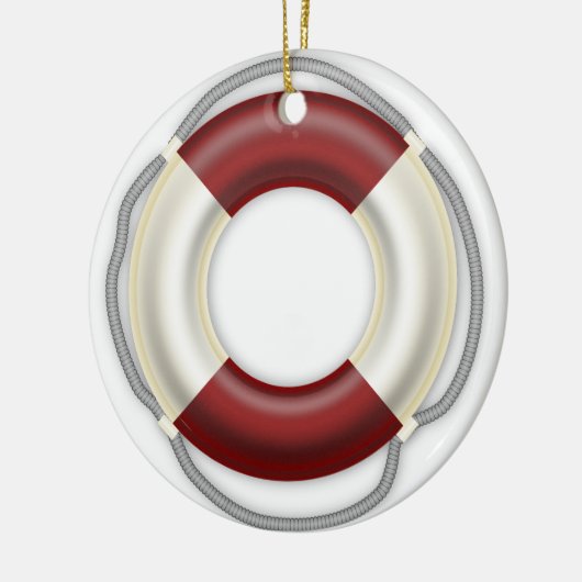 Nautical Kerst Ornament Reddingsboei (Links)