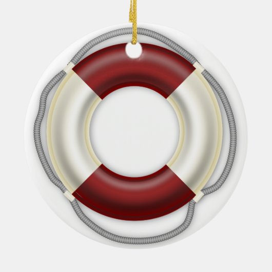 Nautical Kerst Ornament Reddingsboei (Achterkant)