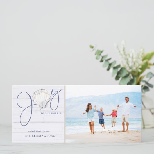 Nautical Kerstfeest Joy Rustic Holiday Foto (Staand voorkant)