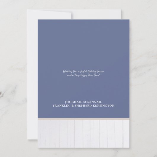 Nautical Kerstfeest Joy Seashell Holiday Foto Feestdagenkaart (Achterkant)