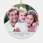 Nautical Kerstfeest Joy Seashell Holiday Foto Keramisch Ornament (Achterkant)