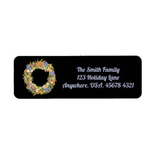 Nautical kerstmis WreatReturn Address Label