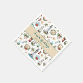 Nautical Kerstmis Zeeen in Greetings Persoonlijk Servet (Hoek)