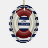 Nautical Kerstornament Personalized Lifesaver Keramisch Ornament (Rechts)