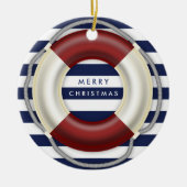 Nautical Kerstornament Personalized Lifesaver Keramisch Ornament (Voorkant)