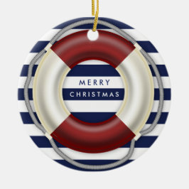 Nautical Kerstornament Personalized Lifesaver Keramisch Ornament
