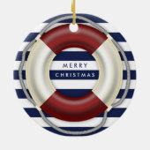 Nautical Kerstornament Personalized Lifesaver Keramisch Ornament (Achterkant)