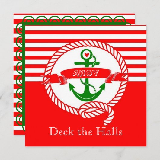 Nautical kerstparty uitnodiging (Voorkant / Achterkant)