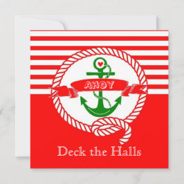 Nautical kerstparty uitnodiging