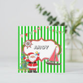 Nautical kerstparty uitnodiging (Staand voorkant)