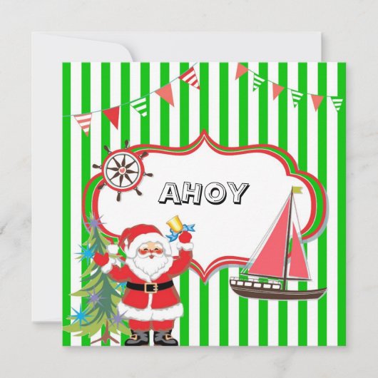 Nautical kerstparty uitnodiging (Voorkant)