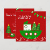 Nautical kerstparty uitnodiging (Voorkant / Achterkant)