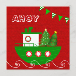 Nautical kerstparty uitnodiging
