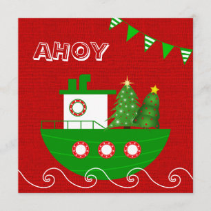 Nautical kerstparty uitnodiging