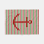 Nautical Kerstroet en Groene Vleekbank Fleece Deken (Voorkant (Horizontaal))