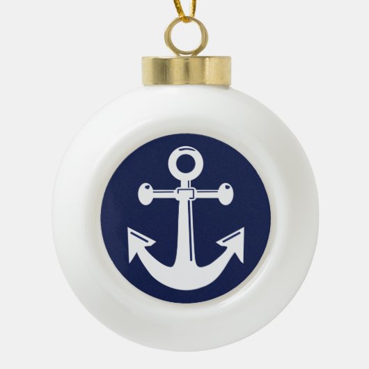 Nautical kerstversients Ball Keramische Bal Ornament (Voorkant)