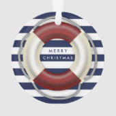 Nautical kerstversients Custom Blue Acryllic Ornament (achterkant)
