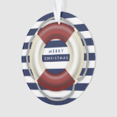 Nautical kerstversients Custom Blue Acryllic Ornament (voorkant)