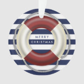 Nautical kerstversients Custom Blue Acryllic Ornament (voorkant)