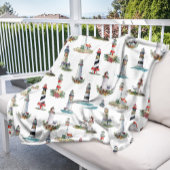 Nautical Kerstvuurtoren White Fleece Deken