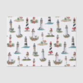 Nautical Kerstvuurtoren White Tissuepapier (Voorkant)