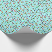 Nautical kerstvuurtorenpatroon cadeaupapier (Hoek)