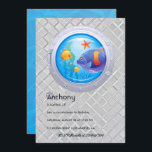 Nautical Kids Birthday Kaart<br><div class="desc">Koel nautische onderzeeër-thema de uitnodiging van de verjaardagspartij die aan uw gebeurtenisspecificaties kan worden aangepast.</div>