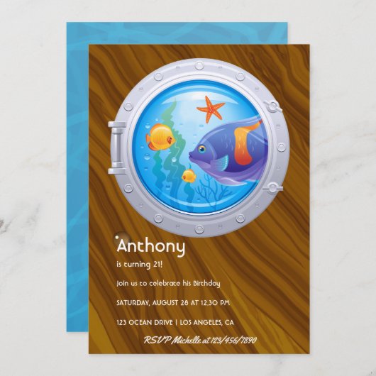 Nautical Kids Birthday Kaart (Voorkant / Achterkant)