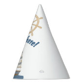 Nautical Kids Verjaardag | Marine Blauw & Wit boot Feesthoedjes (Rechts)