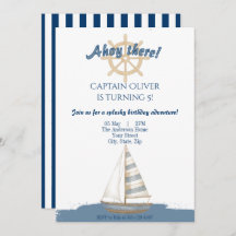 Nautical Kids Verjaardag | Marine Blauw & Wit boot