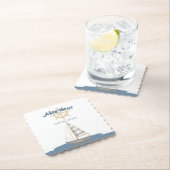 Nautical Kids Verjaardag | Marine Blauw & Wit boot Kartonnen Onderzetters (Insitu)