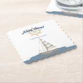 Nautical Kids Verjaardag | Marine Blauw & Wit boot Kartonnen Onderzetters (Gebogen)