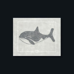 Nautical Killer Whale Canvas Afdruk<br><div class="desc">"Whale of a Tale" van Chariklia Zarris. Met een dodelijke walvis op een zeemiekvormige achtergrond.</div>