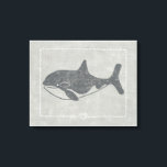 Nautical Killer Whale Canvas Afdruk<br><div class="desc">"Whale of a Tale" van Chariklia Zarris. Met een dodelijke walvis op een zeemiekvormige achtergrond.</div>