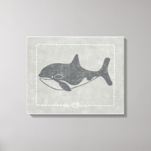 Nautical Killer Whale Canvas Afdruk