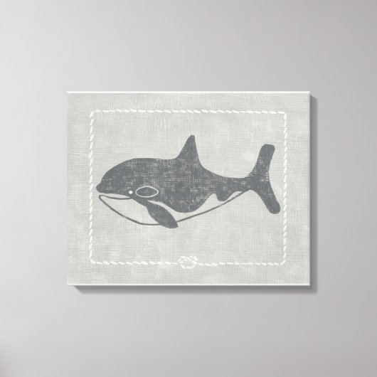 Nautical Killer Whale Canvas Afdruk (Voorkant)
