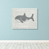 Nautical Killer Whale Canvas Afdruk (Insitu (Houten vloer))