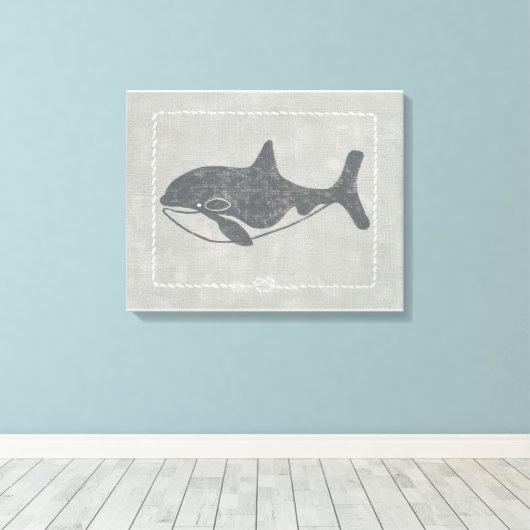 Nautical Killer Whale Canvas Afdruk (Insitu (Houten vloer))