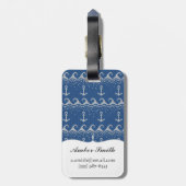 Nautical Knit Pattern Bagagelabel (Achterkant verticaal)