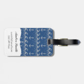 Nautical Knit Pattern Bagagelabel (Achterkant horizontaal)