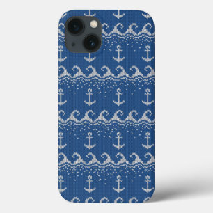 Nautical Knit Pattern iPhone 13 Hoesje