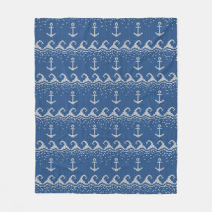 Nautical Knit Pattern Fleece Deken