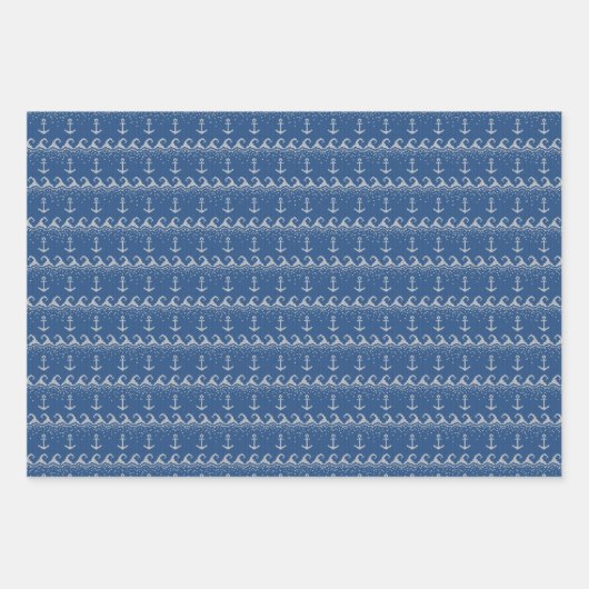 Nautical Knit Pattern Inpakpapier Vel (Voorkant 3)