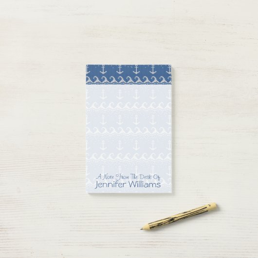 Nautical Knit Pattern | Jouw namen toevoegen Post-it® Notes (Op bureau)